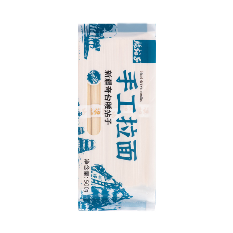 500克绿色手工拉面细（新）